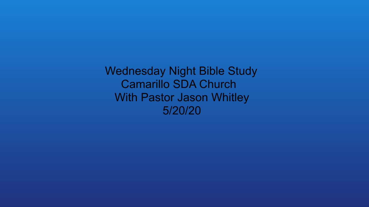 Bible Study 5/20/2020 