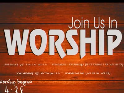 Sunday morning worship featuring contemporary worship and music