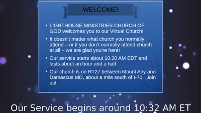 Lighthouse Ministries Church of God
Mount Airy, MD -- Sandra Hamby, Pastor