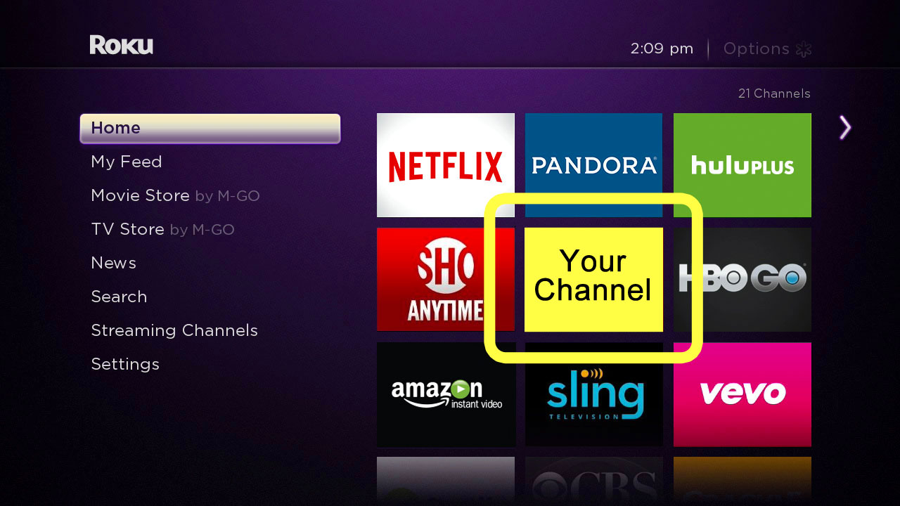 Roku live streaming and video on demand service.