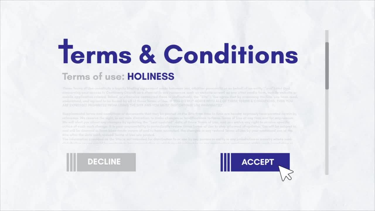 Terms & Conditions: Holiness