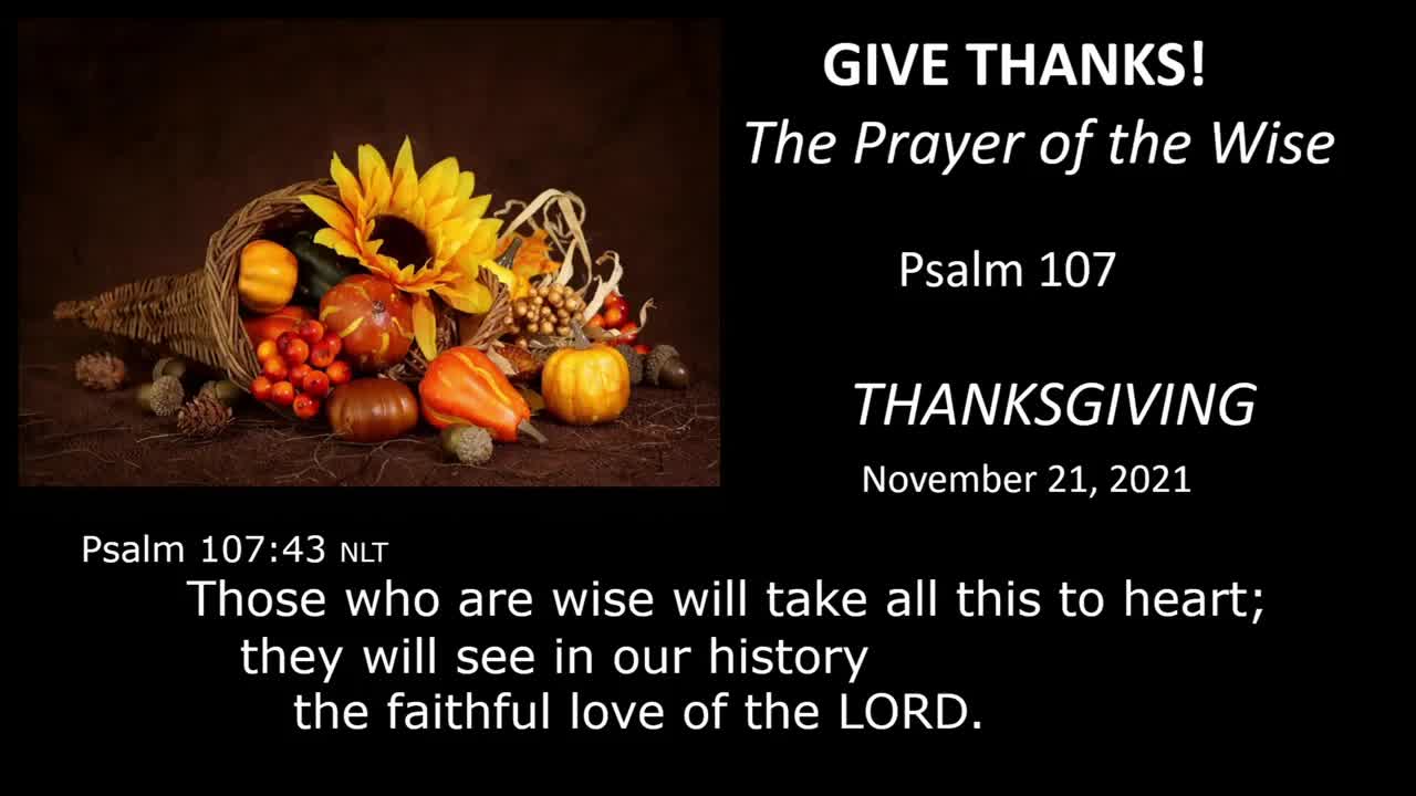Give Thanks The Prayer of the Wise