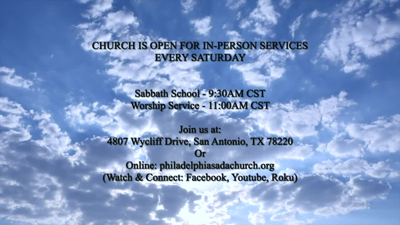 Welcome to our weekly Sabbath Service