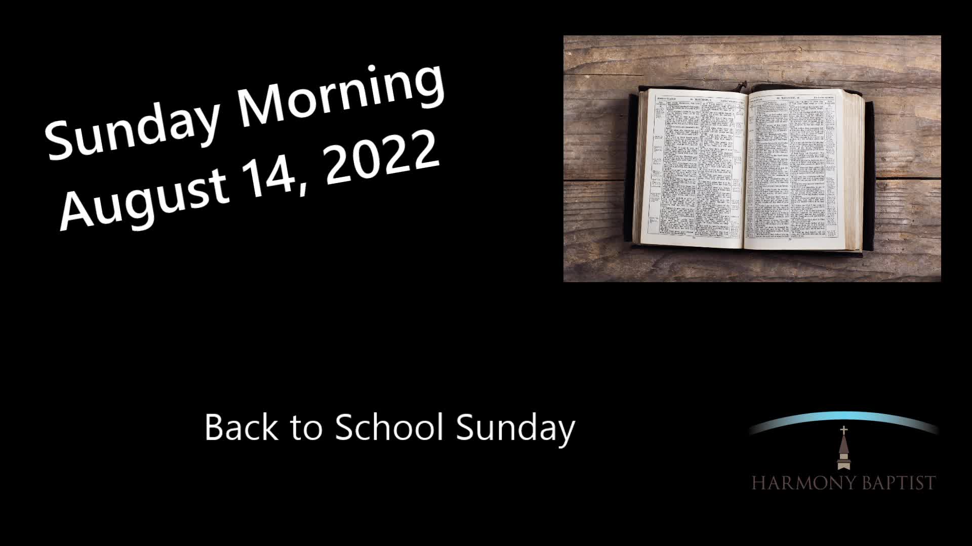 Back to School Sunday