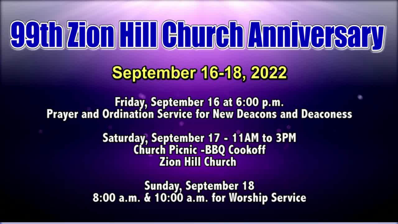 8:00AM Sunday Service | Zion Hill Church Family