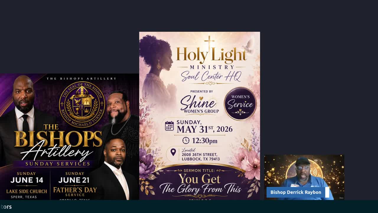 Thursday Bible Study With Bishop Derrick Raybon 