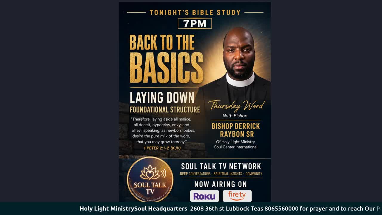 Thursday Bible Study With Bishop Derrick Raybon 