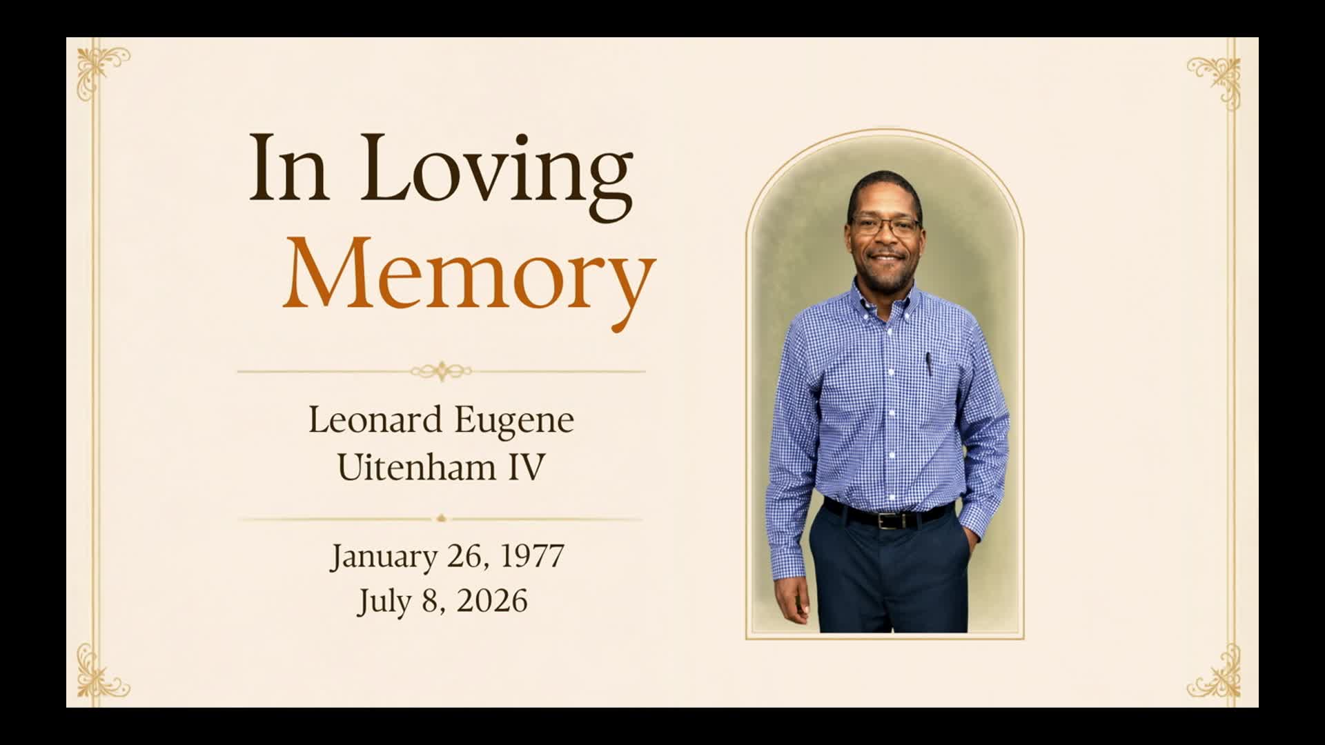 Celebration of Life-Eugene Uitenham