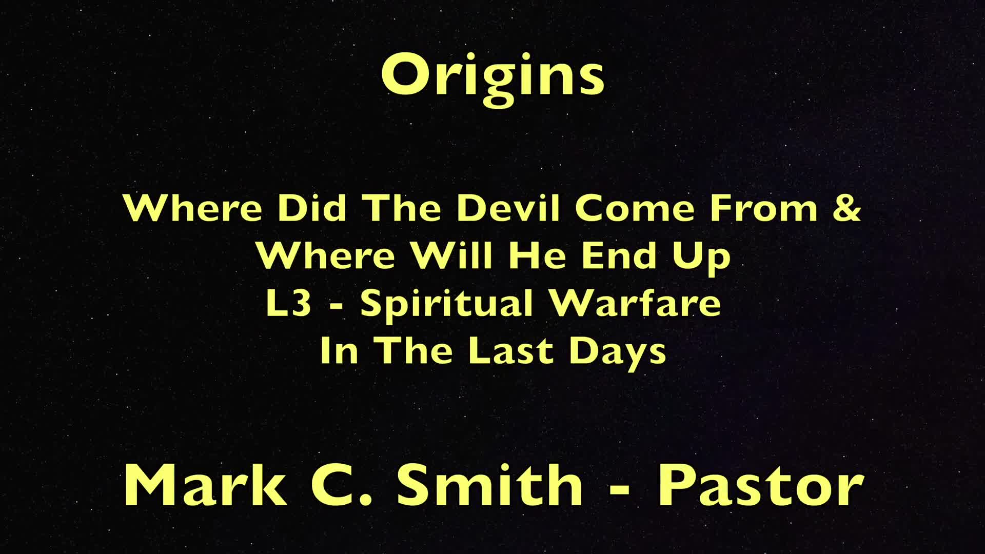 Origins - Where the Devil Came From and End