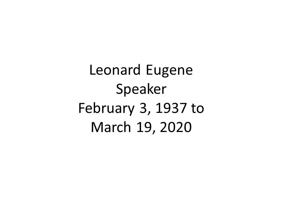 Leonard Speaker Funeral