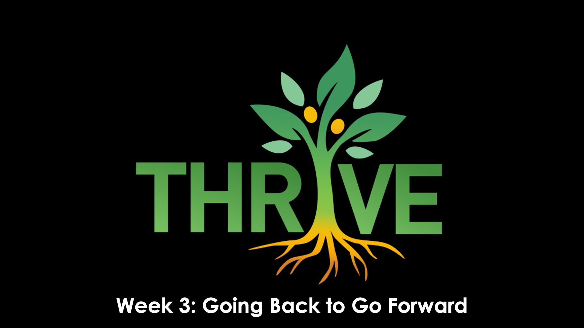 Thrive Week 3  Going Backward to Go Forward