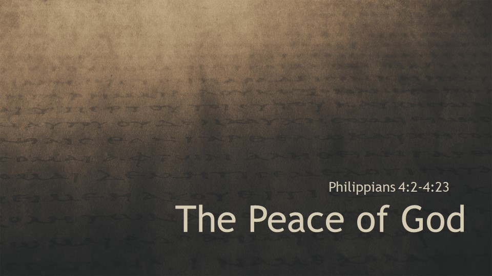 The Peace of God