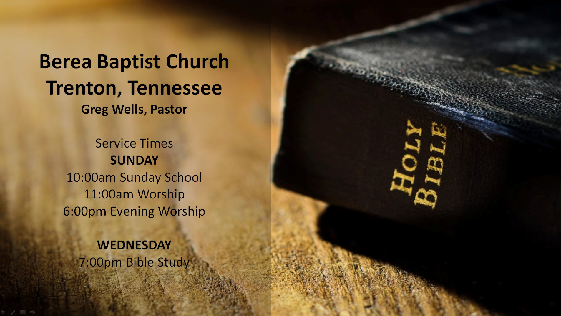 Sunday Night Worship Service - Preaching and teaching from the Word of God.