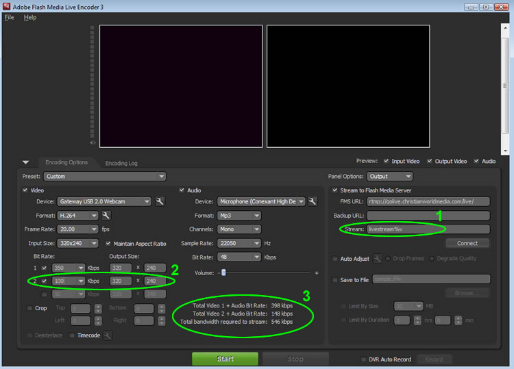 How to Multi Bit Stream With Flash Media Live Encoder